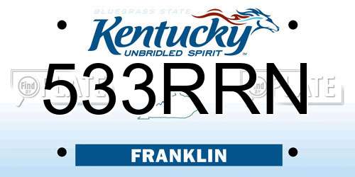 533RRN Kentucky License Plate