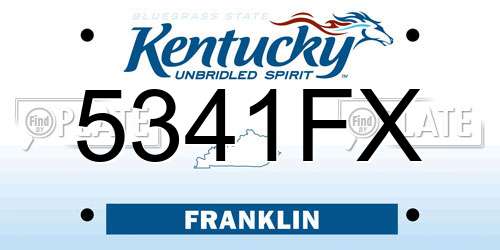 5341FX Kentucky License Plate