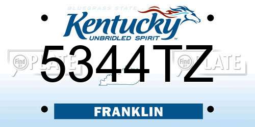 5344TZ Kentucky License Plate