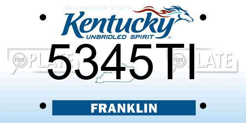 5345TI Kentucky License Plate
