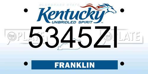 5345ZI Kentucky License Plate