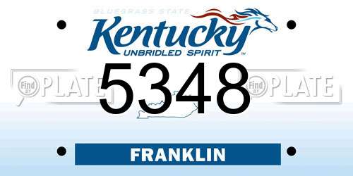 5348 Kentucky License Plate