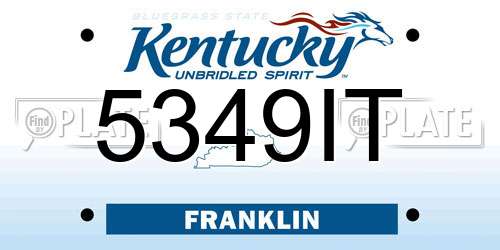 5349IT Kentucky License Plate