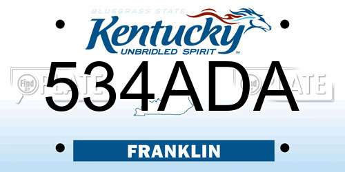 534ADA Kentucky License Plate