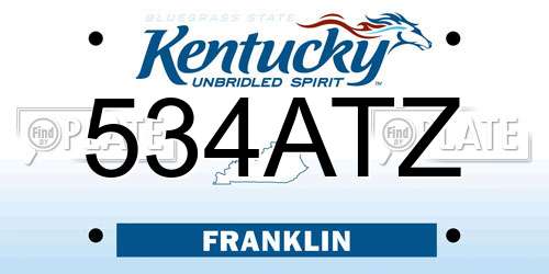534ATZ Kentucky License Plate
