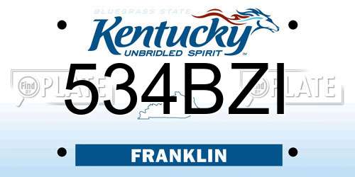 534BZI Kentucky License Plate