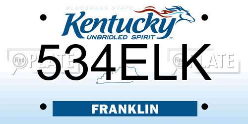 534ELK Kentucky License Plate