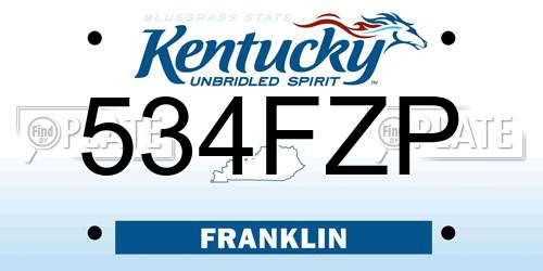 534FZP Kentucky License Plate