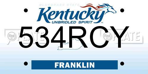534RCY Kentucky License Plate