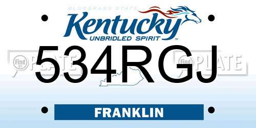 534RGJ Kentucky License Plate