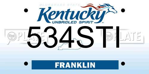 534STI Kentucky License Plate
