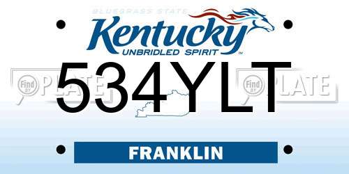 534YLT Kentucky License Plate