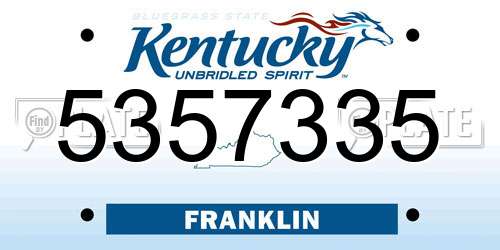 5357335 Kentucky License Plate