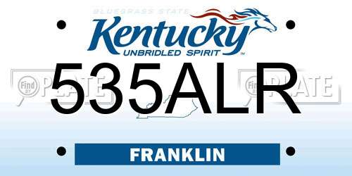 535ALR Kentucky License Plate