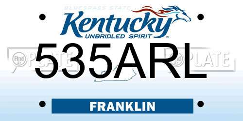 535ARL Kentucky License Plate