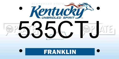 535CTJ Kentucky License Plate