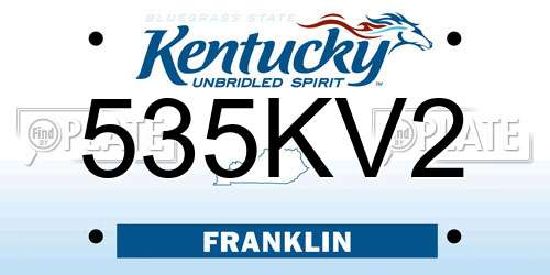 535KV2 Kentucky License Plate