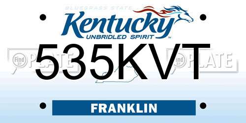 535KVT Kentucky License Plate