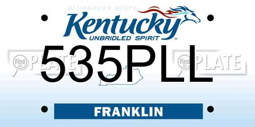 535PLL Kentucky License Plate