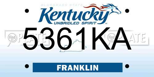 5361KA Kentucky License Plate