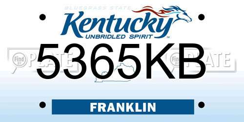 5365KB Kentucky License Plate