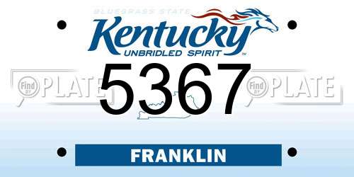 5367 Kentucky License Plate