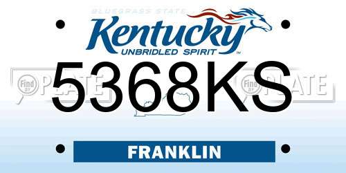 5368KS Kentucky License Plate