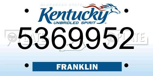 5369952 Kentucky License Plate