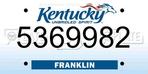 5369982 Kentucky License Plate