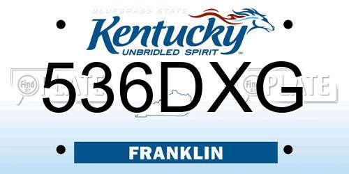 536DXG Kentucky License Plate