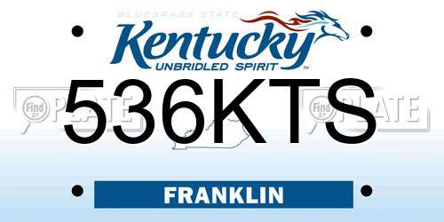 536KTS Kentucky License Plate