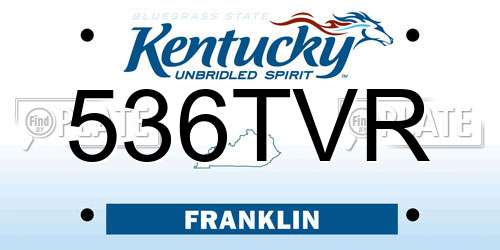 536TVR Kentucky License Plate