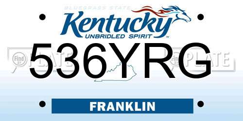 536YRG Kentucky License Plate