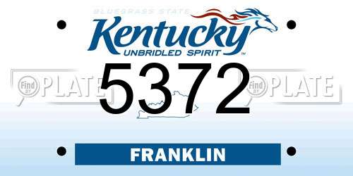 5372 Kentucky License Plate