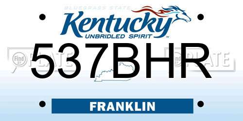 537BHR Kentucky License Plate