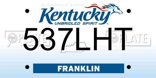 537LHT Kentucky License Plate