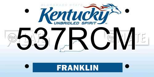 537RCM Kentucky License Plate