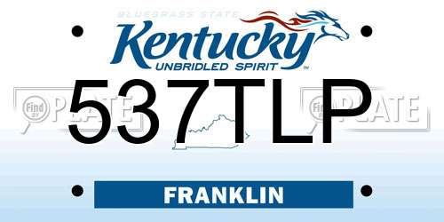 537TLP Kentucky License Plate