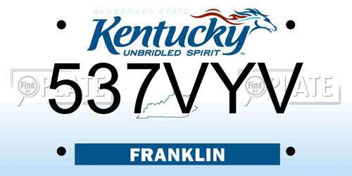 537VYV Kentucky License Plate