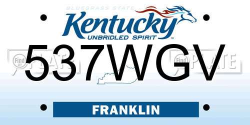 537WGV Kentucky License Plate