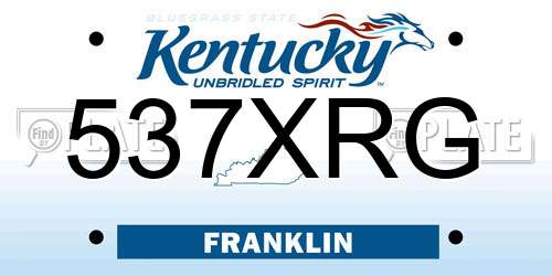 537XRG Kentucky License Plate