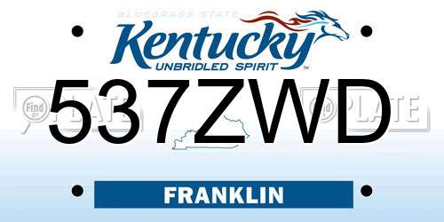 537ZWD Kentucky License Plate