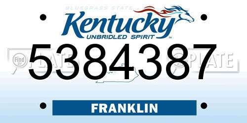 5384387 Kentucky License Plate