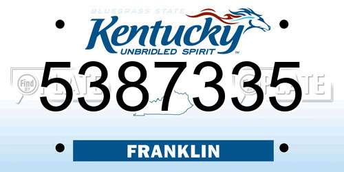 5387335 Kentucky License Plate
