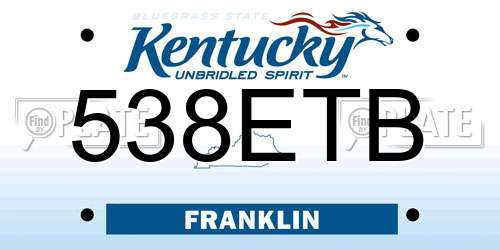538ETB Kentucky License Plate