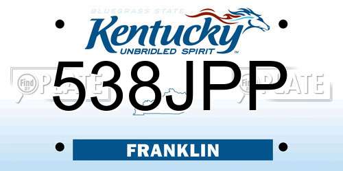 538JPP Kentucky License Plate
