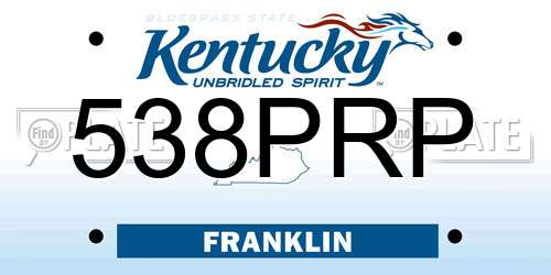 538PRP Kentucky License Plate