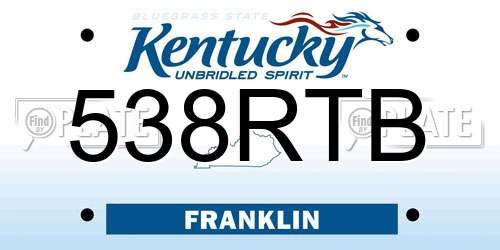 538RTB Kentucky License Plate