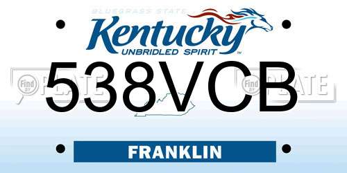 538VCB Kentucky License Plate