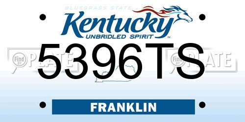 5396TS Kentucky License Plate